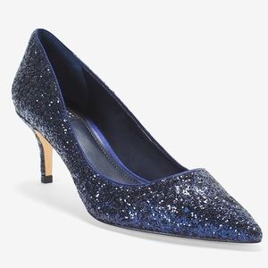 White House Black Market Blue Embellished Heels